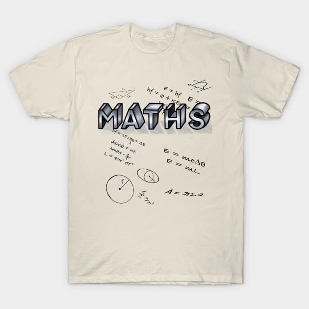 Maths formulae with the word maths in 3d T-Shirt by Artonmytee